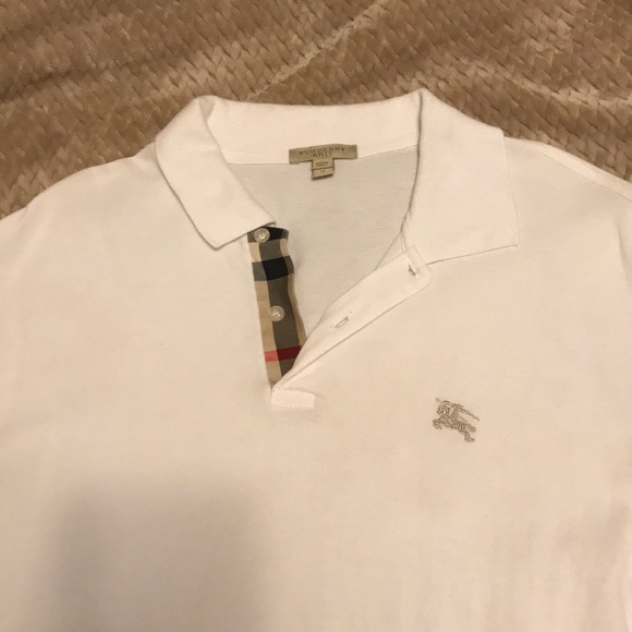 burberry white long sleeve polo